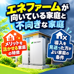 エネファームが向いている家庭と不向きな家庭